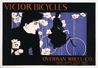 Victor Bicycles Overman Wheel Co. (1896) by Will Bradley. Original public domain image from the Library of Congress. Digitally enhanced by rawpixel.