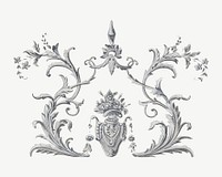 Vintage gray ornamental element psd.  Remastered by rawpixel