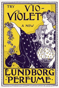 Try vio-violet a new Lundborg perfume (1890-1900) by Louis Rhead. Original public domain image from the Library of Congress. Digitally enhanced by rawpixel.