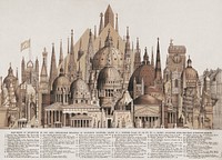 Aesthetic famous buildings around the world. Original public domain image from the Library of Congress. Digitally enhanced by rawpixel.