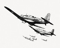 Aesthetic U.S.N. scout bombers psd.   Remastered by rawpixel