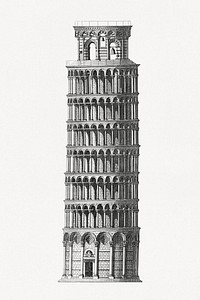 Aesthetic Pisa bell tower.  Remastered by rawpixel