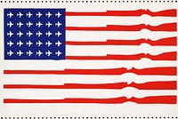 Aesthetic U.S. flag, guns for stripes, planes for stars. Original public domain image from the Library of Congress. Digitally enhanced by rawpixel.