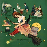 Aesthetic witch, chromolithograph. Original public domain image from the Library of Congress. Digitally enhanced by rawpixel.