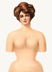 Aesthetic chromolithograph female mannequin. Original public domain image from the Library of Congress. Digitally enhanced by rawpixel.