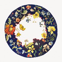 Aesthetic floral plate.  Remastered by rawpixel