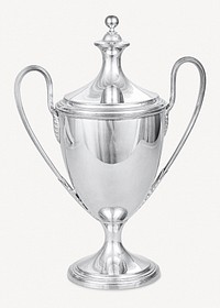 Aesthetic silver trophy psd.  Remastered by rawpixel