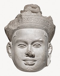 Aesthetic Khmer's head of Vishnu.  Remastered by rawpixel