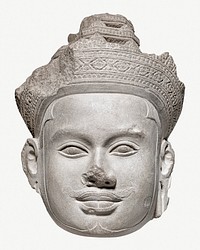 Aesthetic Khmer's head of Vishnu psd.  Remastered by rawpixel