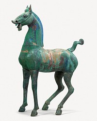 Aesthetic bronze horse sculpture psd.  Remastered by rawpixel