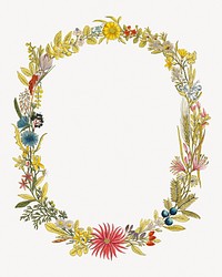 Aesthetic vintage floral frame.  Remastered by rawpixel