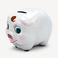 Aesthetic piggy bank psd.  Remastered by rawpixel