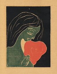 Edvard Munch's The Heart (1898–1899) famous painting. Original public domain image from the Kunstmuseum Basel Museum. Digitally enhanced by rawpixel.