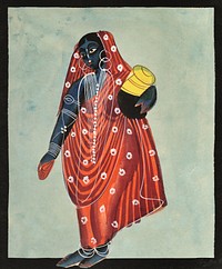 Vishnu in Female Form of Mohini (1890) watercolor. Original public domain image from the Cleveland Museum of Art. Digitally enhanced by rawpixel.