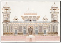 Itmad-ud-Daula tomb at Agra (1820) painting. Original public domain image from the Art Institute of Chicago. Digitally enhanced by rawpixel.