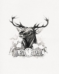 Benevolent and Protective Order of Elks (1909) aesthetic lithograph. Original public domain image from the Library of Congress. Digitally enhanced by rawpixel.