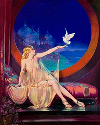 Henry Clive's Sultana (1925) aesthetic oil painting. Original public domain image from Wikimedia Commons. Digitally enhanced by rawpixel.