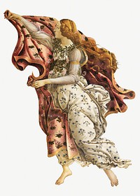 Aesthetic Sandro Botticelli's woman illustration.  Remastered by rawpixel