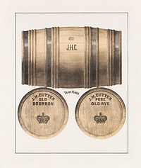 J.H. Cutter old bourbon. J.H. Cutter pure old rye.  Original public domain image from the Library of Congress. Digitally enhanced by rawpixel.