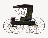 Vintage chariot, old transportation vehicle illustration.   Remixed by rawpixel.