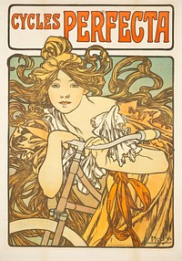 Cycles Perfecta (1897) print in high resolution by Alphonse Mucha.  