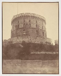 Round Tower, Windsor Castle (1842–1845) photography in high resolution by William Henry Fox Talbot.