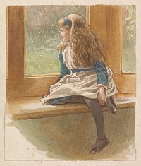 Girl at a Window print in high resolution by Robert Barnes.  