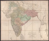 A map of Hindoostan or the Mogul Empire (1788) print in high resolution by James Rennell.  