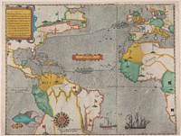 The famouse West Indian voyadge made by the Englishe fleete of 23 shippes and barkes (1589) print in high resolution by Baptista Boazio.  