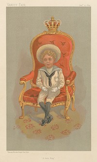 Vanity Fair: Royalty; 'A Born King', Alfonso VIII, King of Spain, January 21 (1893)print in high resolution   