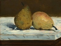 Pears (1880) painting in high resolution by Edouard Manet.  