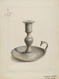 Pewter Candle Holder (c. 1936) by Gordon Saltar & Samuel Fineman.  