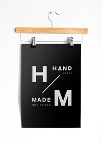 Design on a clothes hanger poster mockup