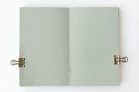 Blank plain green notebook page mockup