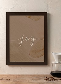 Frame mockup, psd canvas with text, cafe interior decor