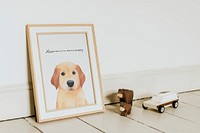 Picture frame mockup, kids room decor psd