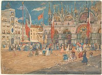 Piazza San Marco (1898) by Maurice Prendergast.  