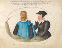 Plate 1: Pedro González (Petrus Gonsalvus) and His Wife, Catherine, (c. 1575-1580) painting in high resolution by Joris Hoefnagel.  