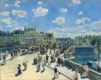 Pierre-Auguste Renoir's  Pont Neuf, Paris (1872) painting in high resolution 