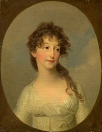 Possibly Franciska Krasinska, Duchess of Courland (ca. 1790) by Angelica Kauffmann.  