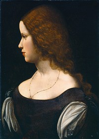 Portrait of a Young Lady (ca. 1500) by Anonymous Artist & Leonardo da Vinci.  