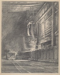 Pouring Steel In Moulds (ca. 1922) by Roderick D. MacKenzie.  