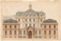 Presentation Drawing of the Hôtel de Camondo (1876) by Denis–Louis Destors.  