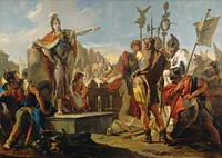 Queen Zenobia Addressing Her Soldiers (1725–1730) by Giovanni Battista Tiepolo.  