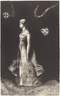 Hantise (Obsession) (1894) by Odilon Redon. 
