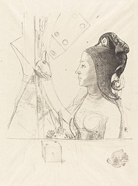 Femme de Profil (Profile of a Woman) (1900) by Odilon Redon. 