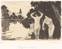 Baigneuses (ca. 1895) by Camille Pissarro.  