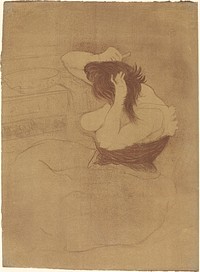 Woman Combing Her Hair (Femme qui se peigne) (1896) print in high resolution by Henri de Toulouse&ndash;Lautrec.  