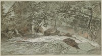 Rapids with Overhanging Branches (1704–1714) by  Joachim Franz Beich.  