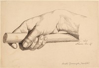 Right Hand Holding Short Rod (1847) drawing in high resolution by Horatio Greenough. 